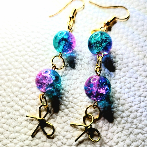 HandMade U CreateReal Crystal Gemstone Bow Earring - Picture 16 of 16